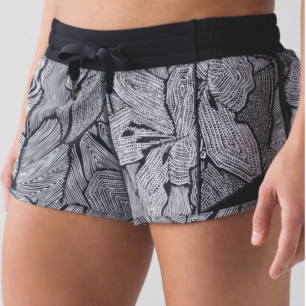 Lululemon black and white hotty hot shorts